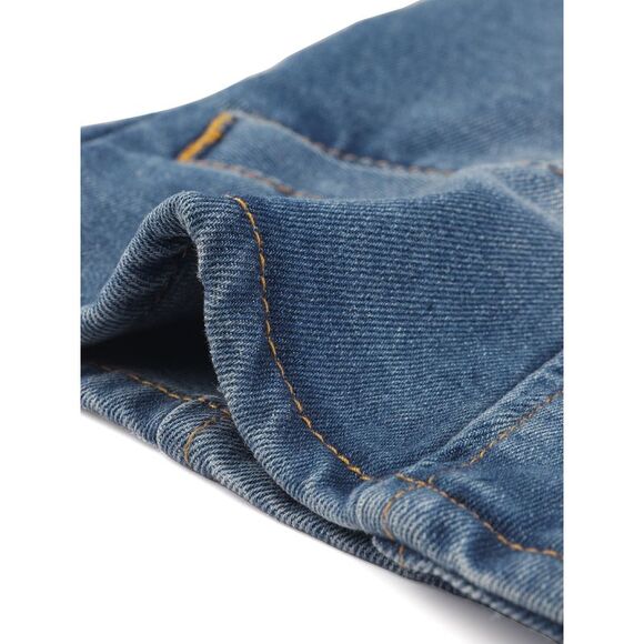 Denim Vest Sleeveless V Neck Washed Distressed Jean Jacket Gray Blue - Picture 5 of 5